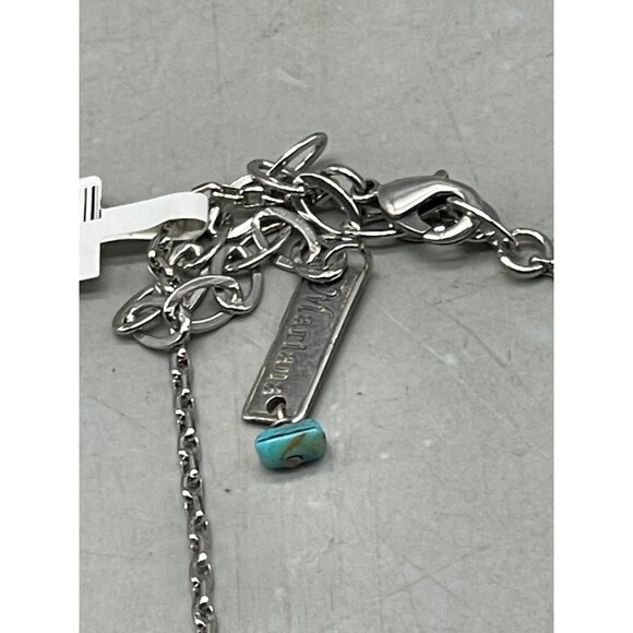 Mariana charm chain necklace handmade crystal green heart hand fish 19 READ NEW - Picture 2 of 7